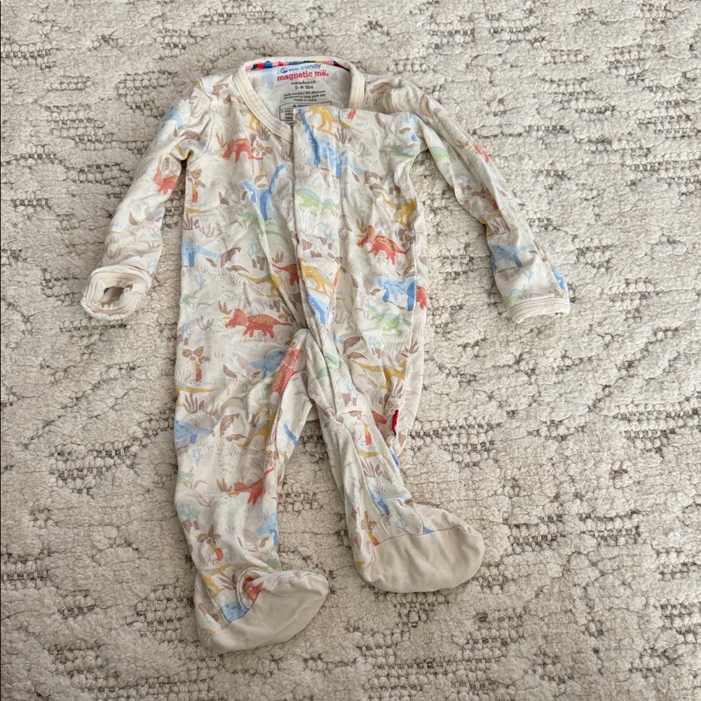 Magnetic Me Multicolor Dinosaur Kids Footie Newborn Modal
